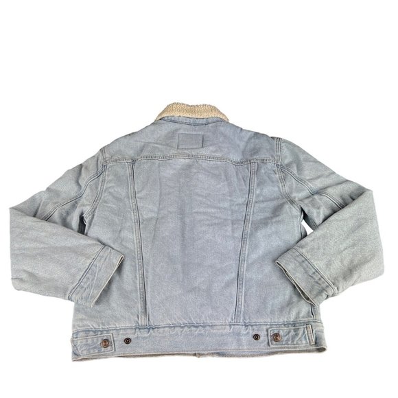 Levi's Ex-Boyfriend Indigo Worn-In Sherpa Denim Jacket Women's Size S - L - Picture 3 of 3